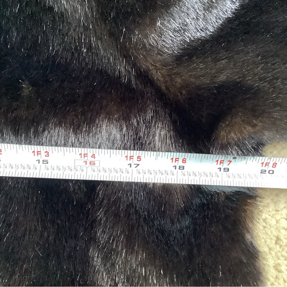Dark Brown Jones New York Faux mink fur jacket. Sz M - Picture 6 of 12